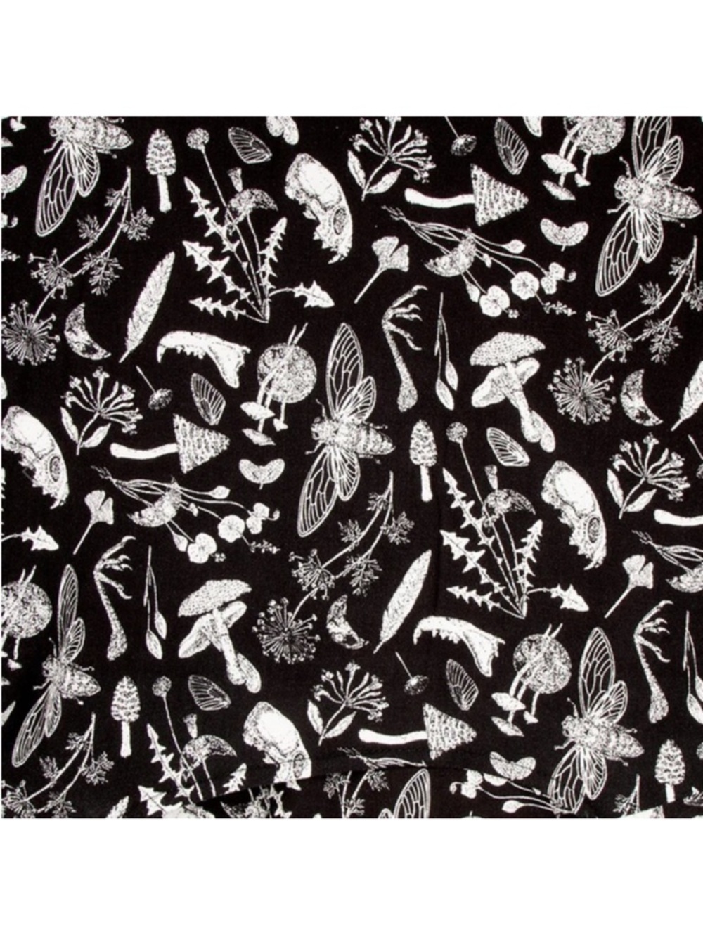 Disturbia Earth Magick black moths & mushrooms wrap midi dress 6 - Picture 11 of 15